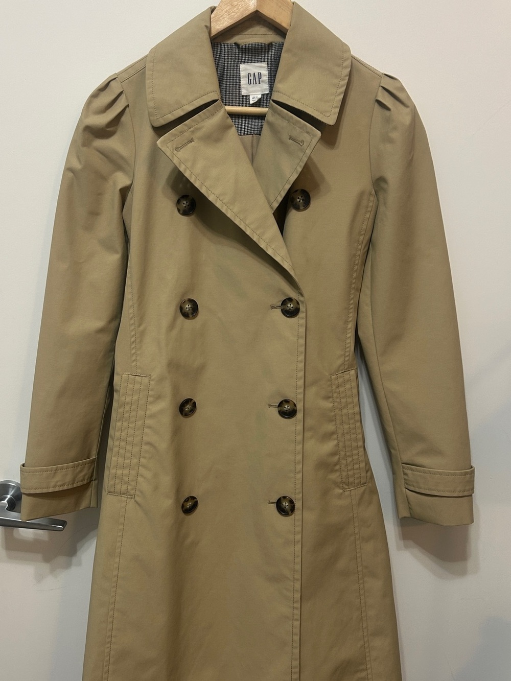 GAP Khaki Double-Breasted Trench Coat